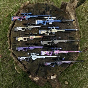 CS2 Hot Skin AWP Dragon Lore Printstream Fade Gungnir Hyper Beast Prince Atheris CSGO Tiny Gun With Metal Stand