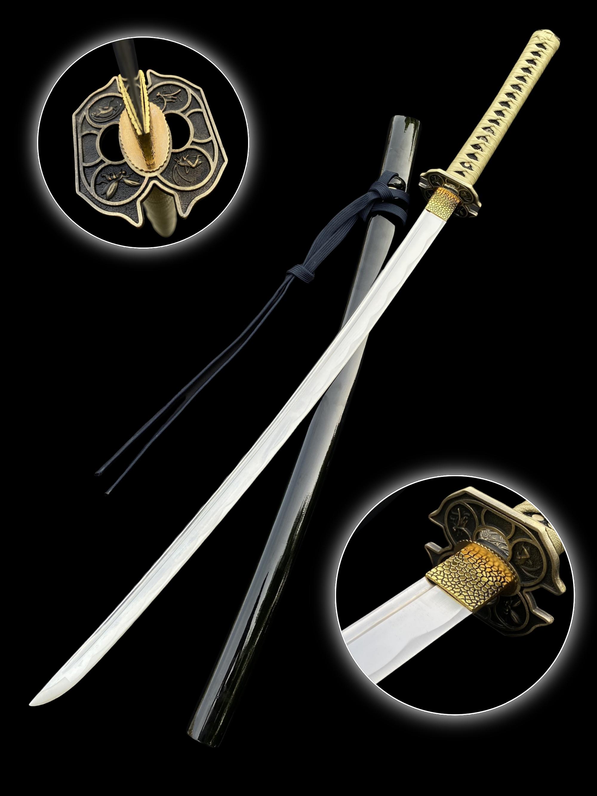 Hamdmade Yamato Inspired Japanese Katana Chrysanthemum Pattern
