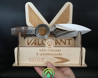 Handmade Metal Jett Kunai Life Size Alloy Jett Knife Luminous Replica With Real Leather Wrapped Handle Jett Main Gamer Gift With Stand