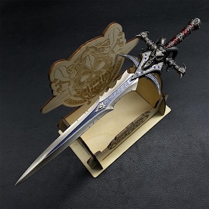 Lich King Arthas Frostmourne Sword Metal Miniature For Game Room Decoration 30CM/11.8" With Display Holder image 5