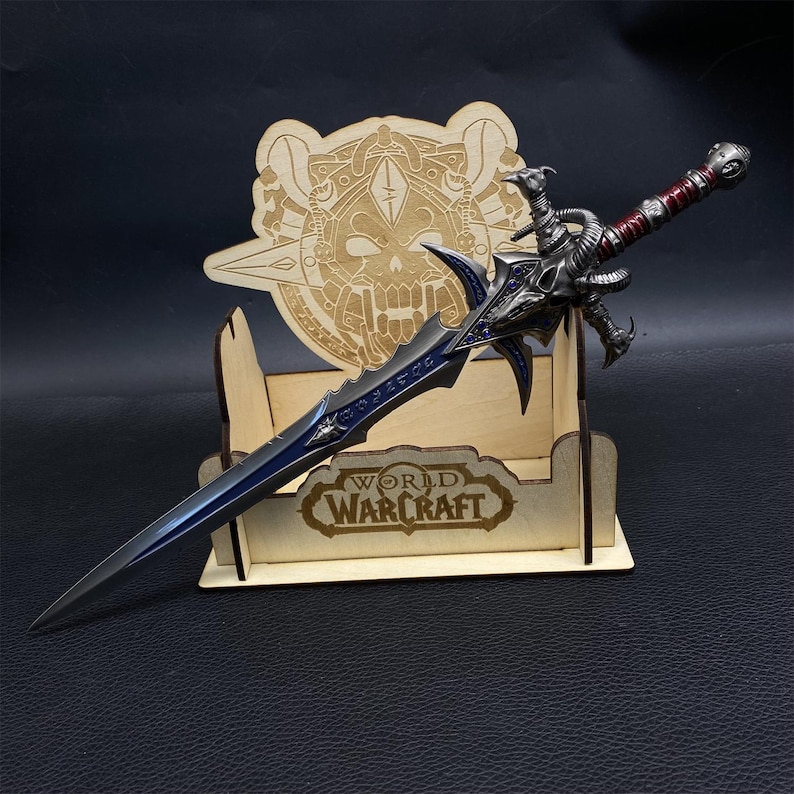 Lich King Arthas Frostmourne Sword Metal Miniature For Game Room Decoration 30CM/11.8" With Display Holder image 4