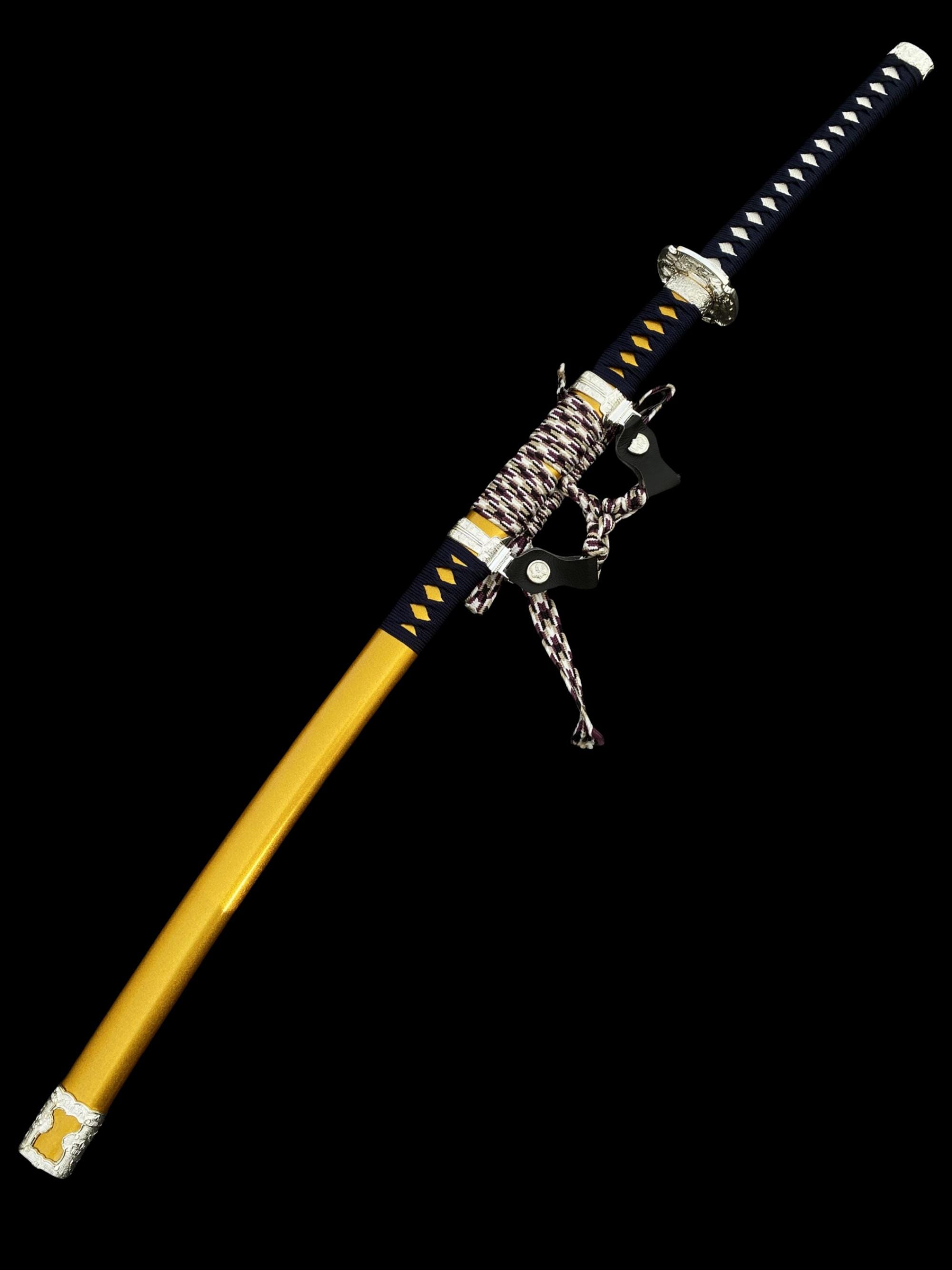 Japanese Dragon Katana Golden Sheath Samurai Sword T10 Blade