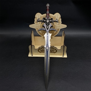 Lich King Arthas Frostmourne Sword Metal Miniature For Game Room Decoration 30CM/11.8" With Display Holder image 2