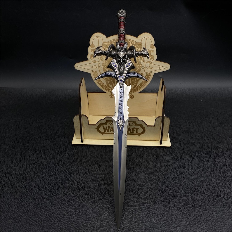 Lich King Arthas Frostmourne Sword Metal Miniature For Game Room Decoration 30CM/11.8" With Display Holder image 2