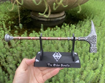 Handmade 1/6 Scale Tiny Steel War Hammer Metal Miniature With 3D Printed Stand