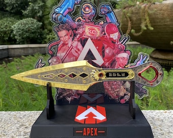 Golden Plated Wraith Heirloom Recolor Wraith Kunai Metal Craft With Amazing Display Rack