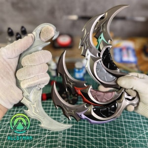 Handgemachte Metall Reaver Karambit Messer Stumpfklinge Trainer Reaver Messer Cosplay Prop Spiel Hobby Valorant Gamer Geschenk 4 Color Option