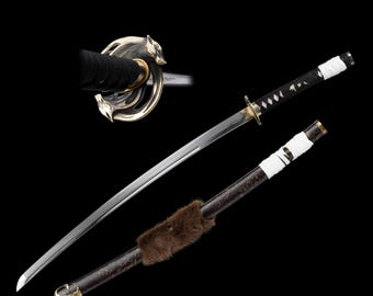 Ghost of Yotei T10 Wolf Blade Wysokiej jakości ręcznie robiona katana samurajska Atsu do kolekcji