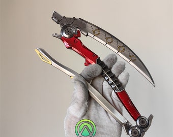 Craetive 1:3 Revenant Heirloom Revenant Sickle Foldable Dead Man's Curve Metal Handicraft Revenant Main Gamer Gift 40CM/15.7"