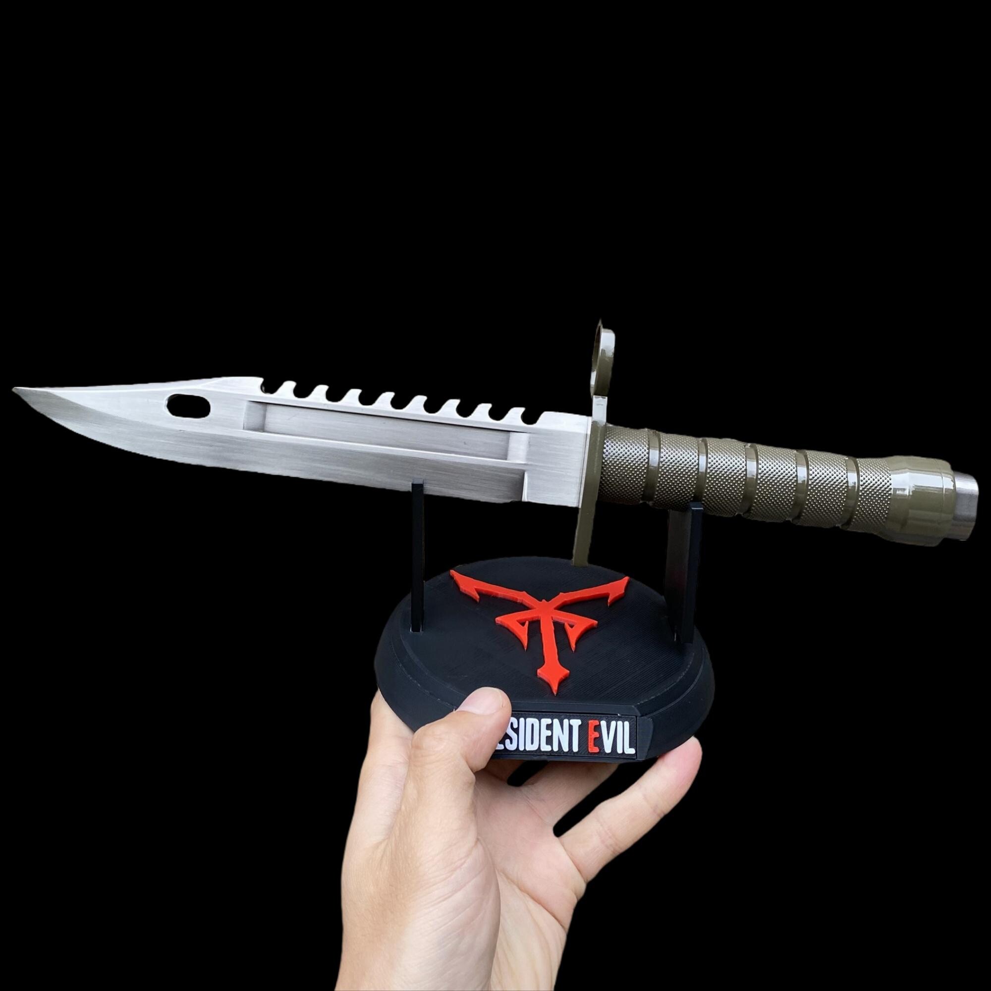 Irl Razorblade IRL Resident Evil 4 Leon M9 Knife Blunt Blade Metal M9 Knife Prop With ...