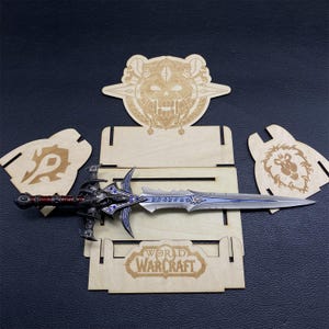 Lich King Arthas Frostmourne Sword Metal Miniature For Game Room Decoration 30CM/11.8" With Display Holder image 9