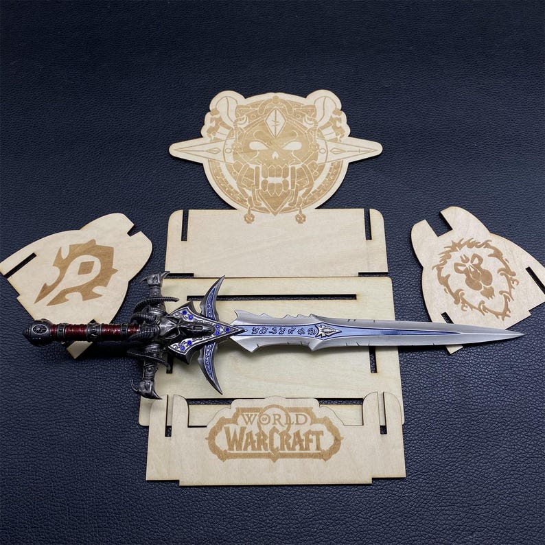 Lich King Arthas Frostmourne Sword Metal Miniature For Game Room Decoration 30CM/11.8" With Display Holder image 9