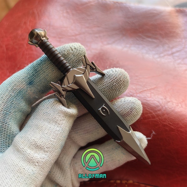 Mini-couteau rasoir Mehrunes fait main Skyrim Daedric bénédiction de Dieu, puissant couteau de lettre pour joueur, outil EDC portable