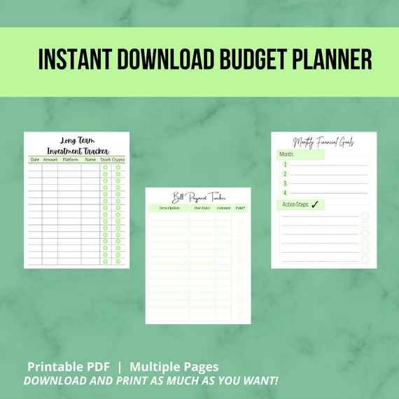 Printable Budget Planner Instant Download Budget Planner | Etsy