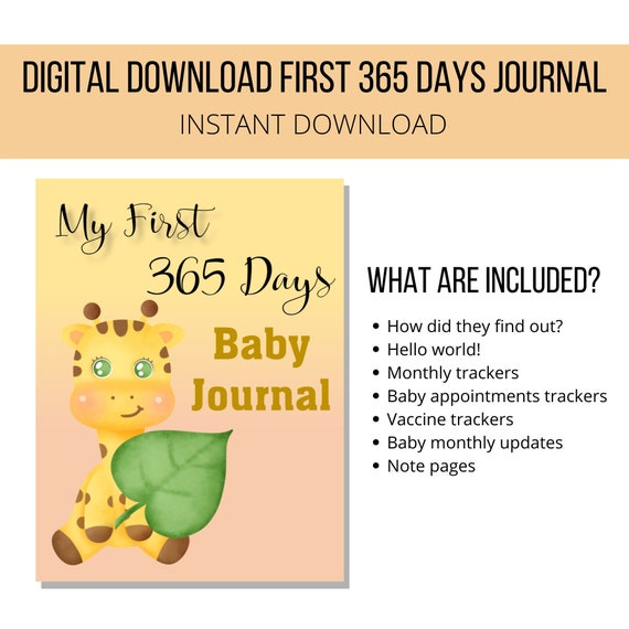 Printable Baby First Year Journal Instant Download First 365 Etsy