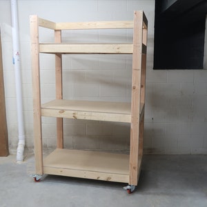 Mobile Storage Shelves Plans (48&quot;x72&quot;x27&quot;)