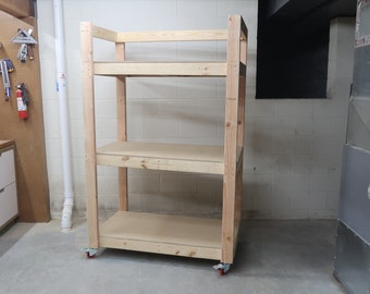 Mobile Storage Shelves Plans (48&quot;x72&quot;x27&quot;)