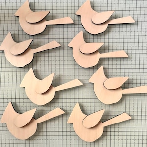 Set of 8 cardinal wood cutouts for crafting