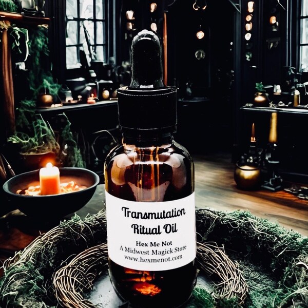 Transmutation Ritual Oil - For Transmuting Negative Energy or Ill Intent Into Beneficial and Postive Energy  - Infused Ritual Oil