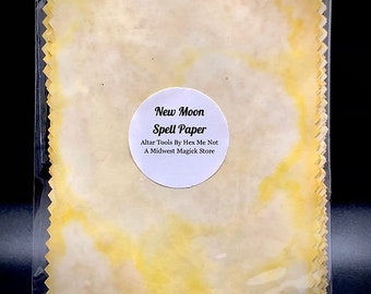 New Moon Infused Spell Paper - For New Moon Intention Writing, Manifesting, Wish Granting, Sigil Magick, and More -  Intention Paper