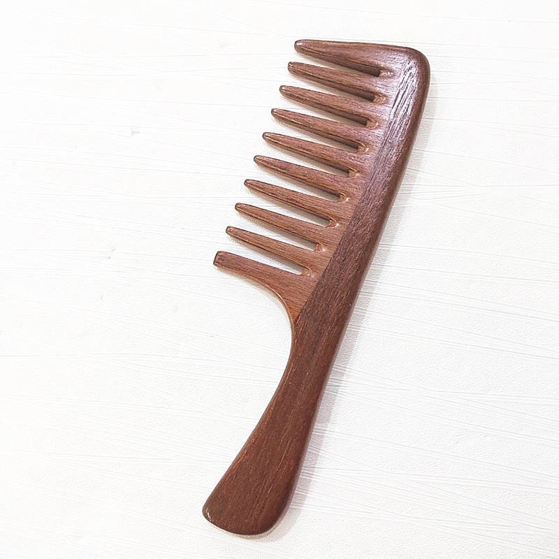 Wide Tooth Hair Comb - Natural Wood Comb For Curly Hair - No Static  Sandalwood Hair Pick Wooden Comb For Detangling - AliExpress