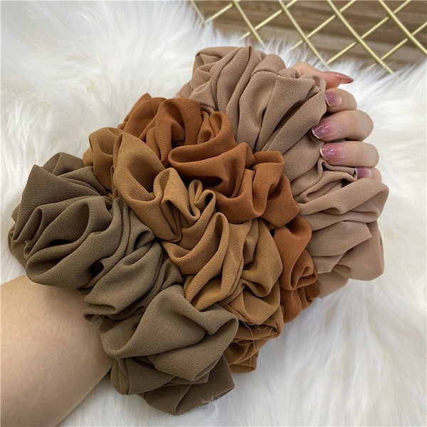 Oversized Large Chiffon Hair  Bun Voluminous Scrunchies-  Handmade - 18cm