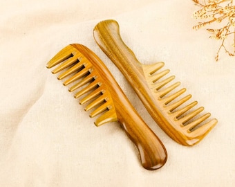 Sandalwood Comb,Wide toothed comb sandalwood,Natural Sandalwood Comb,Non-static Wood Comb, Eco-Friendly