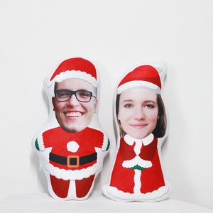 Santa Claus Pillow Santa Claus Doll Customized Christmas Gift Christmas Couple Doll Cushion Man&#39;s Face Christmas Doll