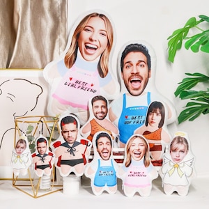 Boneca de rosto personalizada, urso de rosto, mini boneca personalizada, presente de dia dos namorados, travesseiro de foto de desenho animado, presente de namorado, presente de namorada, boneca de paródia