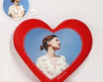Almohada de corazón con foto personalizada: regalo de confesión de amor personalizado