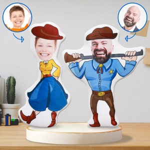 Custom Cowboy doll boyfriend photo pillow Girlfriend face Picture cushion Send husband birthday gift  wife Christmas gift muscle men Toys