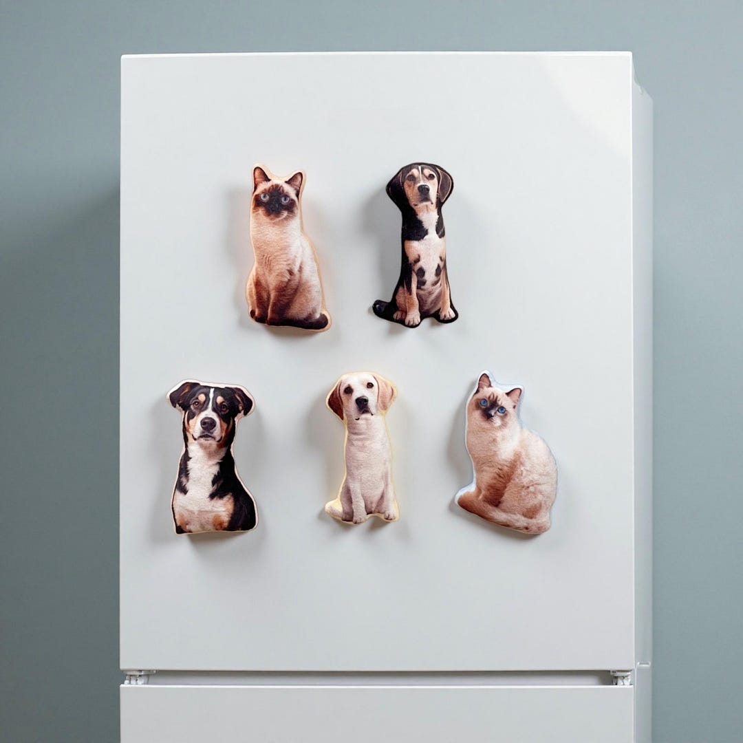 Custom Pet Portrait Fridge Magnet – Personalized Cat or Dog Gift - Etsy