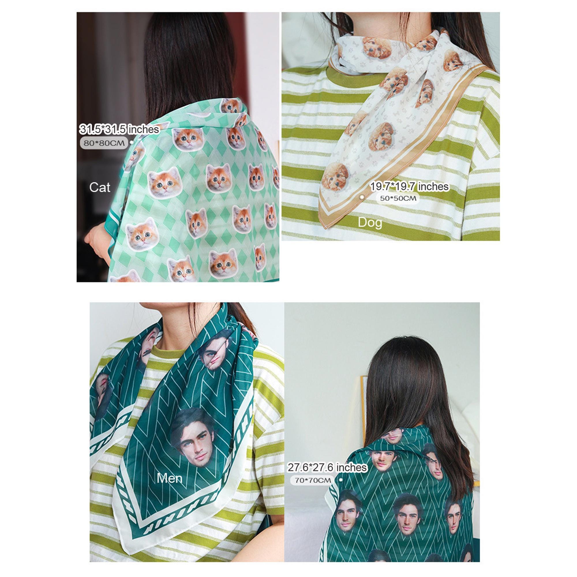 Personalized Photo Chiffon Scarf - Custom Portrait Shawls with Your Design, Bulk Orders for Corporate Logos & Art Prints - Scarf for Events