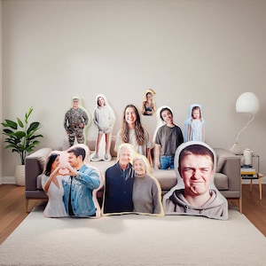 Op maat gemaakt hoofdkussen met foto - Gepersonaliseerde kussen in de vorm van een mens met jouw foto