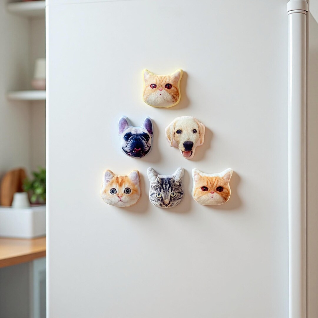 Custom Pet Plush Fridge Magnet – Personalized Dog & Cat Gift - Etsy