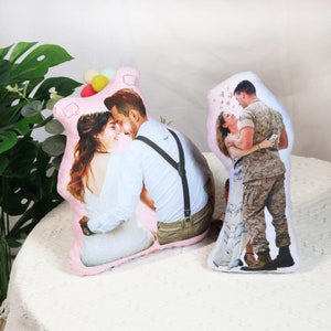 Photo personnalisée bricolage coussin humanoïde couple jouets poupées en peluche petit ami oreiller visage poupée personnalisé père mère coussin photo grandeur nature image 7