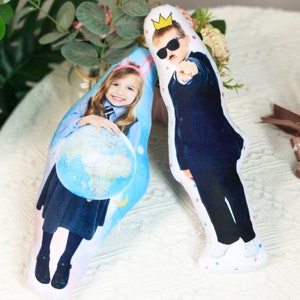 Photo personnalisée bricolage coussin humanoïde couple jouets poupées en peluche petit ami oreiller visage poupée personnalisé père mère coussin photo grandeur nature image 5