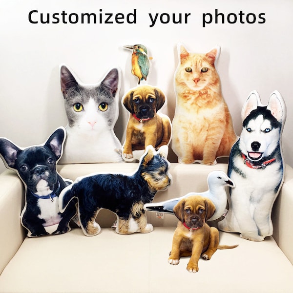 Photo Customization DIY dog Cushion Pet Plush Toys Dolls Stuffed Animal Cat Pillow Sofa Decorative Custom Birthday Gift Personalized gift