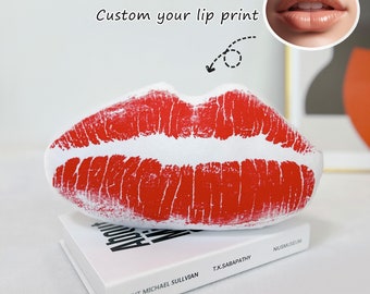 Custom your Lip Print Pillow, Personalized Lip Shape Pillow,Creative Gifts for Boyfriend,Kisses Cushion,Lover gift,Customize Your Lipstick