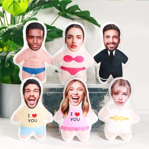 Custom Face Pillow, Photo Head Cushion, Personalized Cartoon Doll, Couple Gift