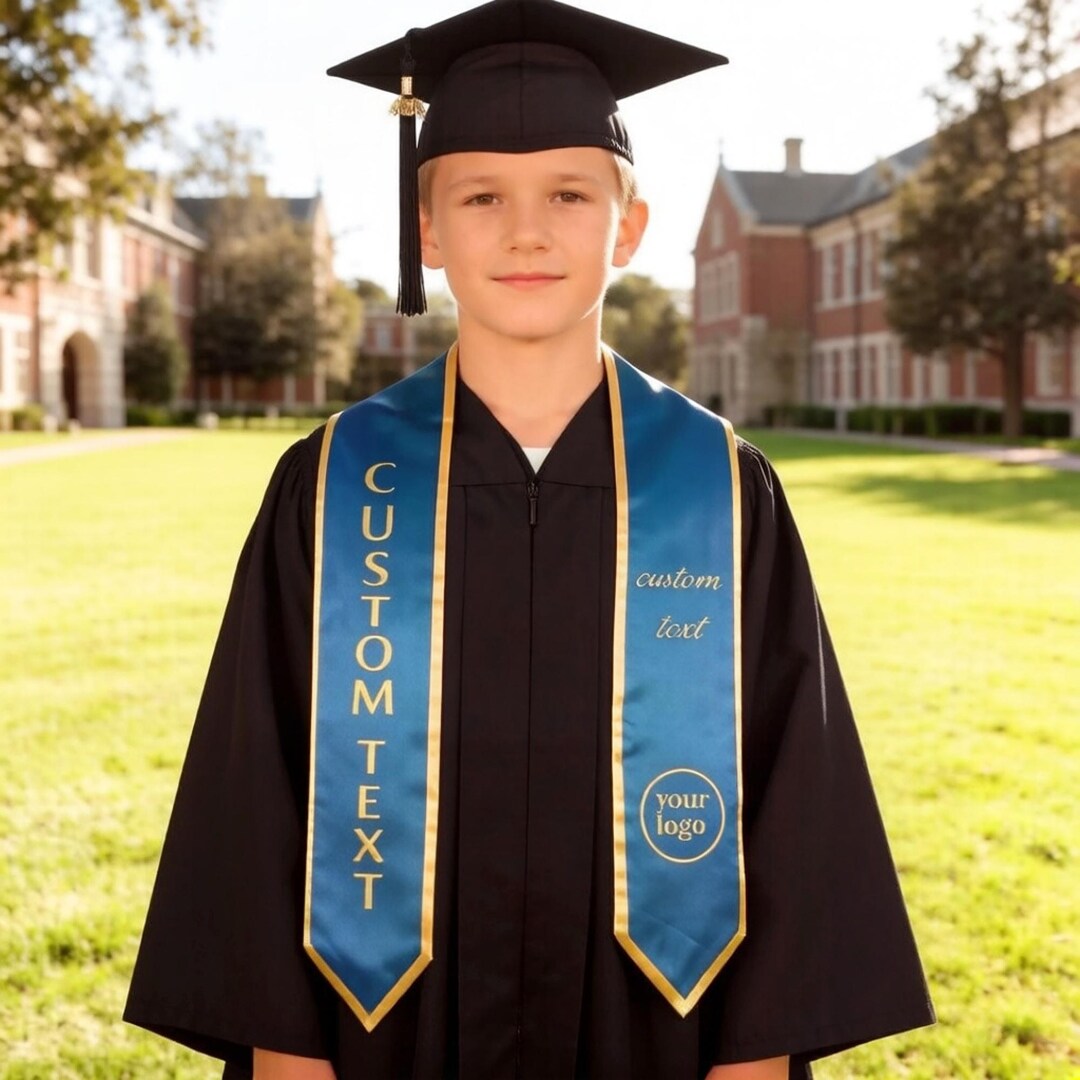 Custom Graduation Sash With Name Logo: Personalized School Color ...
