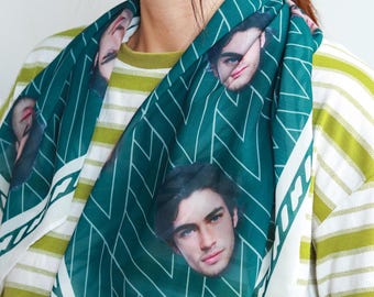 Personalized Photo Chiffon Scarf - Custom Portrait Shawls with Your Design, Bulk Orders for Corporate Logos & Art Prints - Scarf for Events