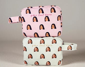 Custom Photo Canvas Makeup Bag – Personalized Cosmetic Pouch, Bridesmaid Gift