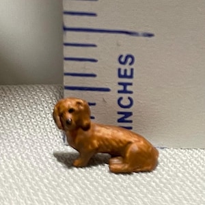 1/4” or 1/48” Tiny Dachshund Dog, Resin