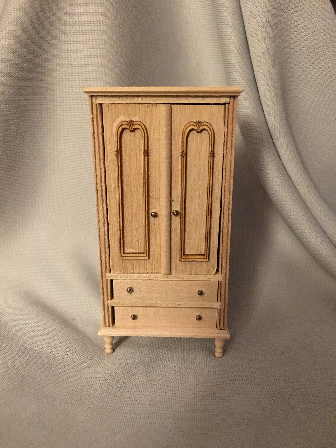 124 or 1/2 Scale, Wardrobe Armoire, Unfinished Wood, Etsy