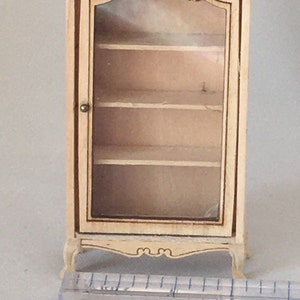 1:24 or 1/2” scale, China Cabinet, Unfinished wood,
