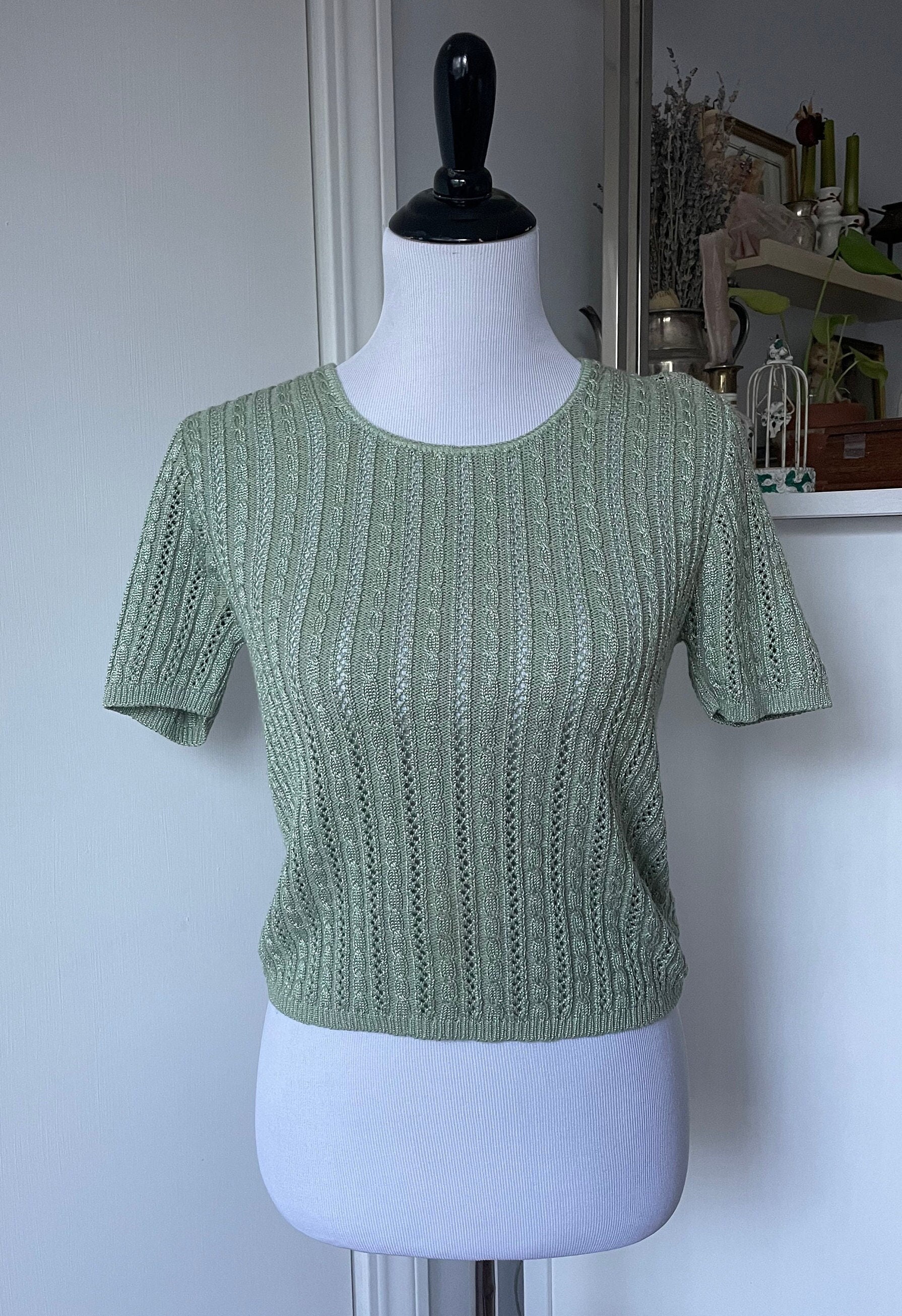 Green Knitted Top - Etsy