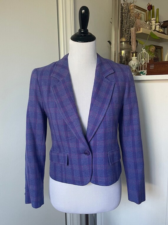 Blazer En Laine Pendleton à Carreaux - Taille 12 - Vintage Femme Classique Automne/Hiver