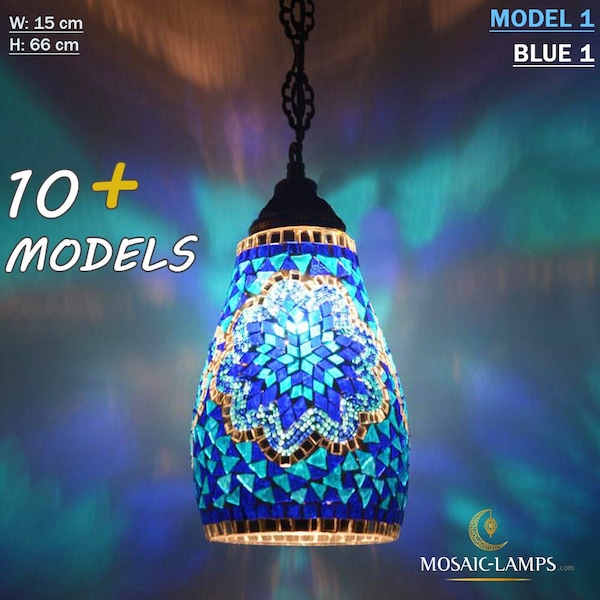 Different Colors, Retro Mosaic Pendant Lamps, Dining Room, Restaurant, Hotel Tiffany Lamp, Turkish Mosaic Single Chain Kitchen Island Lights