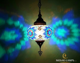 Turc Marocain X Grand Globe Style Tiffany Mosaïque Faite À La Main Suspendu Plafonnier Suspension Luminaire Lanterne, pour Cuisine, Salon